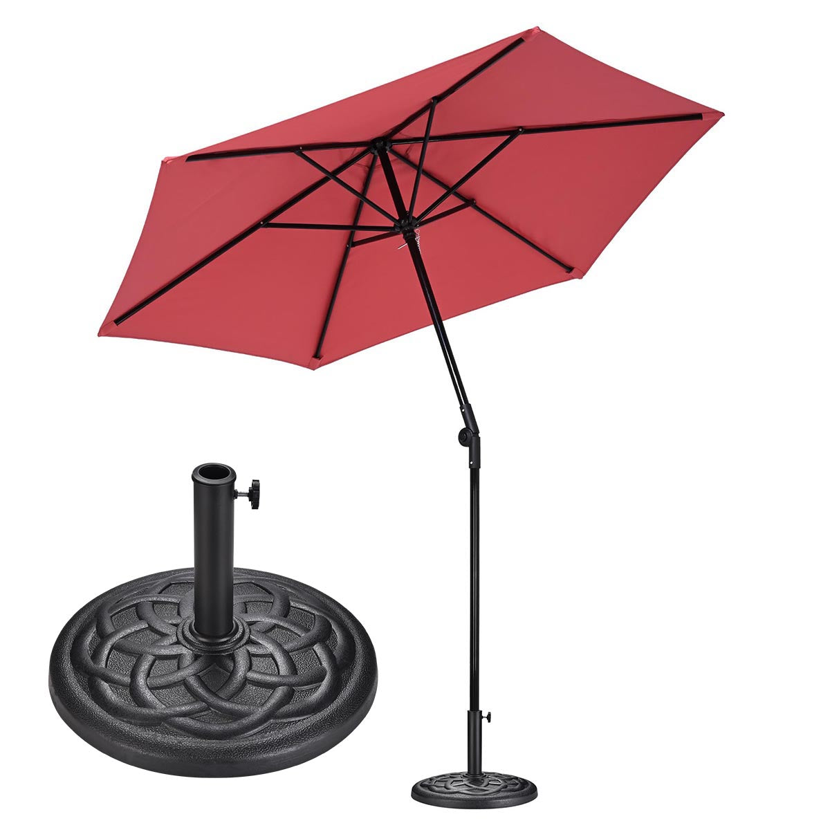 TheLAShop 7.5' 6-Rib Tilt Patio Umbrella Outdoor Umbrella Crank Lift TheLAShop 7.5' 6-Rib Tilt Patio Umbrella Outdoor Umbrella Crank Lift