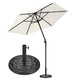 TheLAShop 7.5' 6-Rib Tilt Patio Umbrella Outdoor Umbrella Crank Lift, Ivory with Base Image