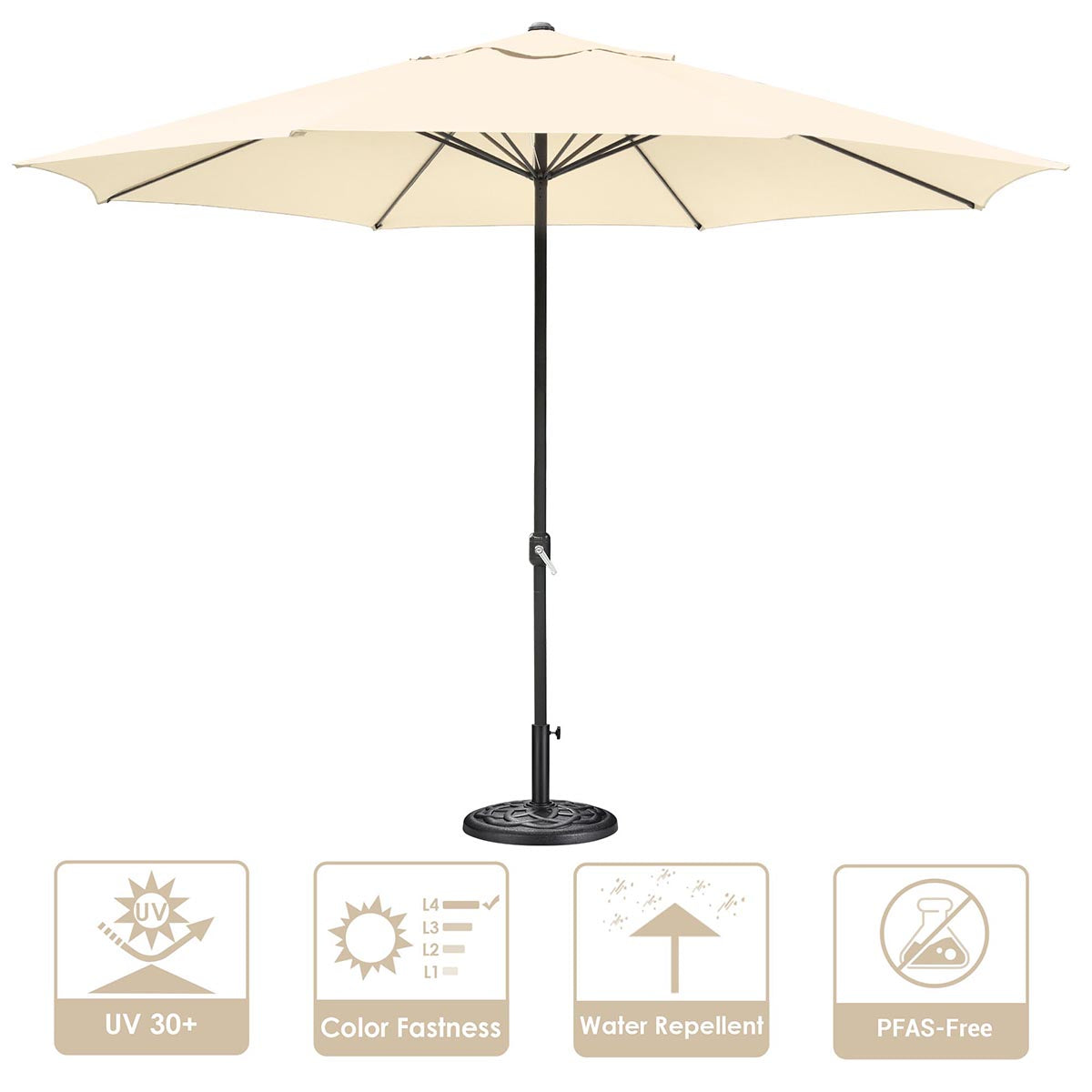 free standing patio umbrella with base TheLAShop 13ft Extra Large Patio Umbrella with Base for Market Garden