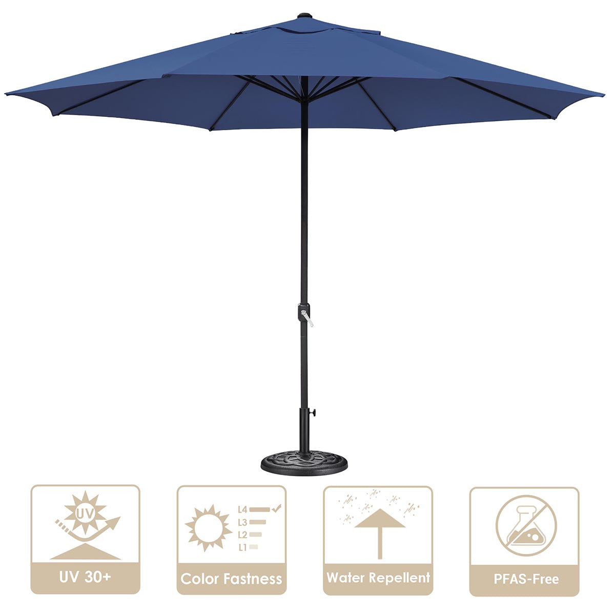 TheLAShop 13ft Extra Large Patio Umbrella with Base for Market Garden TheLAShop 13ft Extra Large Patio Umbrella with Base for Market Garden