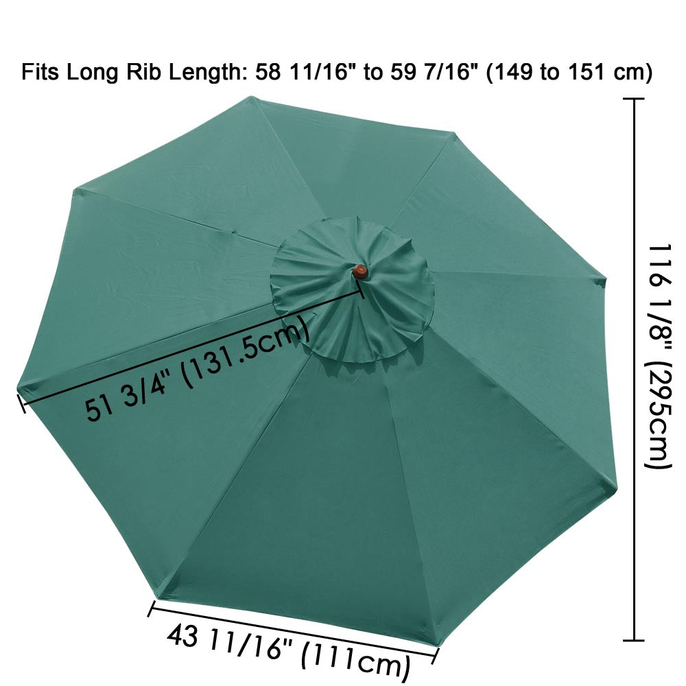 TheLAShop 10ft 8-Rib Patio Market Umbrella Replacement Canopy