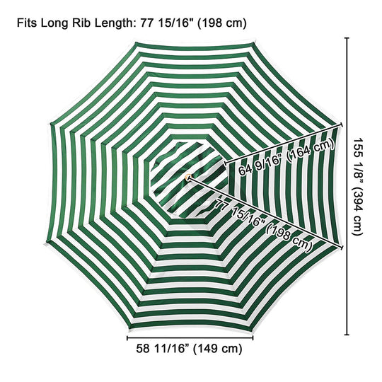 TheLAShop 13ft 8-Rib Patio Market Umbrella Replacement Canopy