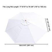 TheLAShop 13ft 8-Rib Patio Market Umbrella Replacement Canopy, White Image