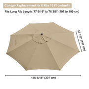 TheLAShop 13ft 8-Rib Patio Market Umbrella Replacement Canopy, Khaki Image