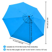 TheLAShop 9ft 8-Rib Patio Market Umbrella Replacement Canopy, Blue Image