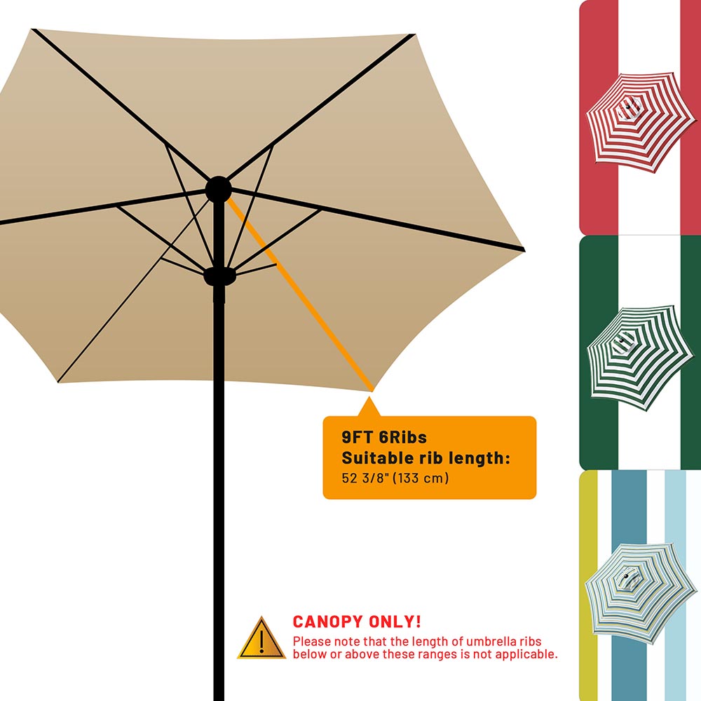 6.5 ft patio umbrella replacement canopy 6 ribs BenefitUSA 10'x6.5' Outdoor -Rib Parasol Top Cover (Canopy Only)(Black) : Patio, Lawn & Garden Product Description Gives your perfectly good market patio umbrella frame a like formosa covers 9ft Market Patio