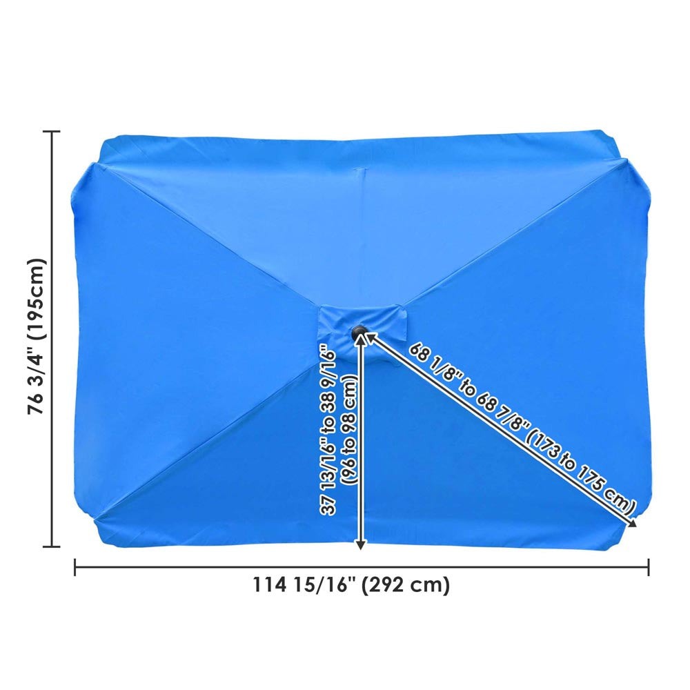 6.5 ft patio umbrella replacement canopy 6 ribs TheLAShop 10'x6.5' 6-Rib Patio Rectangular Umbrella Replacement Canopy
