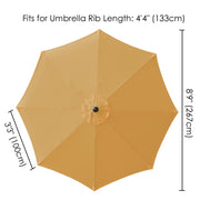 TheLAShop 9ft 8-Rib Patio Market Umbrella Replacement Canopy, Mango Mojito Image