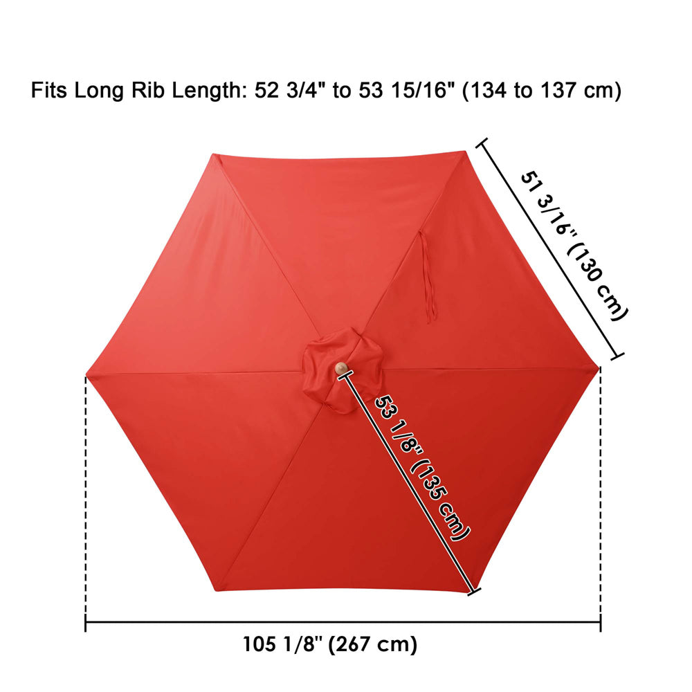 ラタニア レッド　高さ約130cm TheLAShop 9 ft 6-Rib Patio Umbrella Replacement Canopy