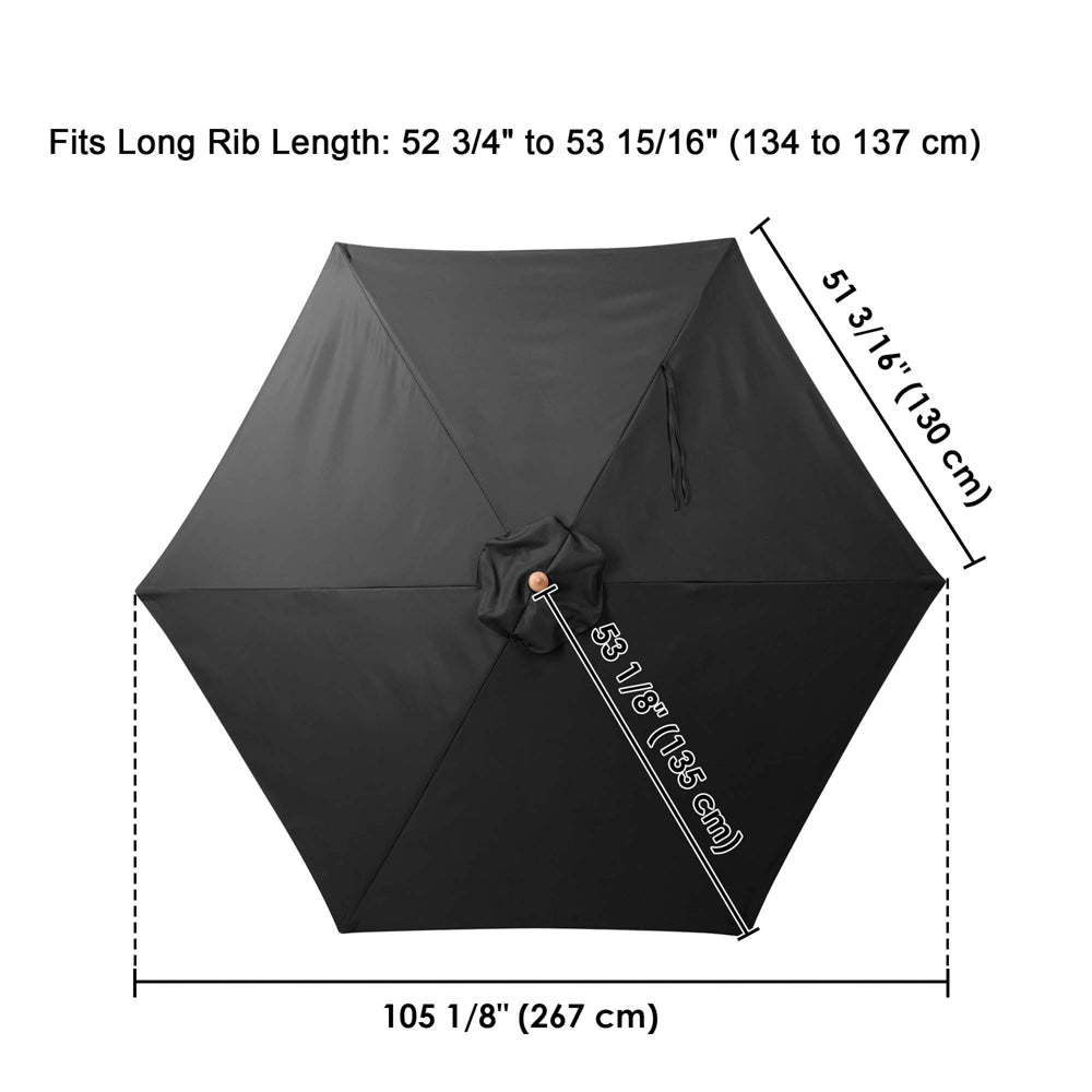 TheLAShop 9 ft 6-Rib Patio Umbrella Replacement Canopy