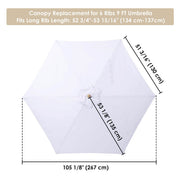 TheLAShop 9 ft 6-Rib Patio Umbrella Replacement Canopy, Creamy Yellow Image