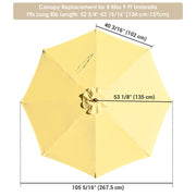 TheLAShop 9ft 8-Rib Patio Market Umbrella Replacement Canopy, Naples FL Yellow Image