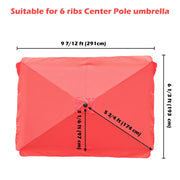 TheLAShop 10'x6.5' 6-Rib Patio Rectangular Umbrella Replacement Canopy