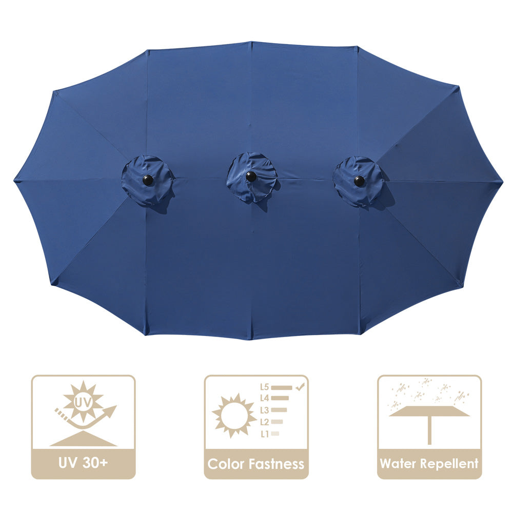 TheLAShop 15'x9' 12-Rib Patio Rectangular Umbrella Replacement Canopy TheLAShop 15'x9' 12-Rib Patio Rectangular Umbrella Replacement Canopy