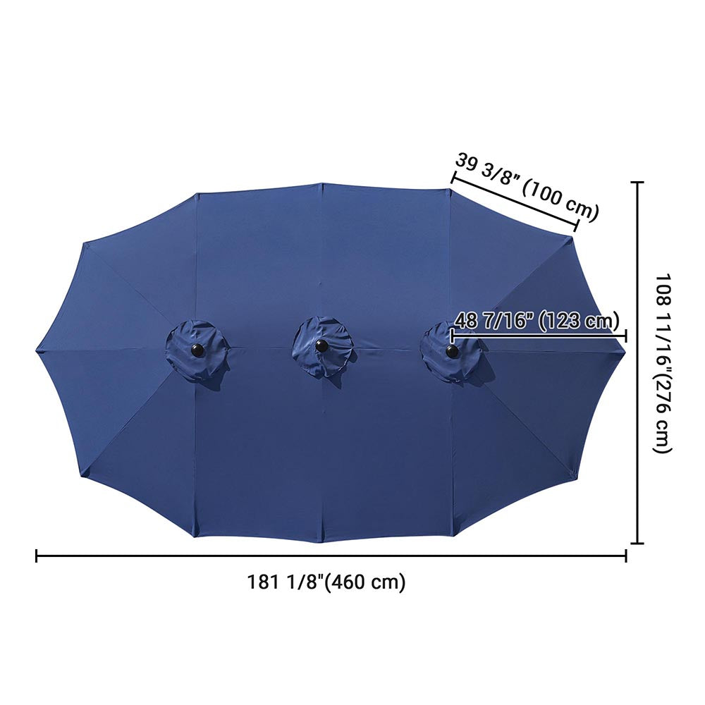 TheLAShop 15'x9' 12-Rib Patio Rectangular Umbrella Replacement Canopy TheLAShop 15'x9' 12-Rib Patio Rectangular Umbrella Replacement Canopy
