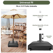TheLAShop 9ft 8-Rib Wood Umbrella with Stand for Patio Outdoor Image