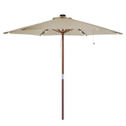 TheLAShop 8ft/9ft 6-rib Wooden Patio Umbrella Solar String Lights Image