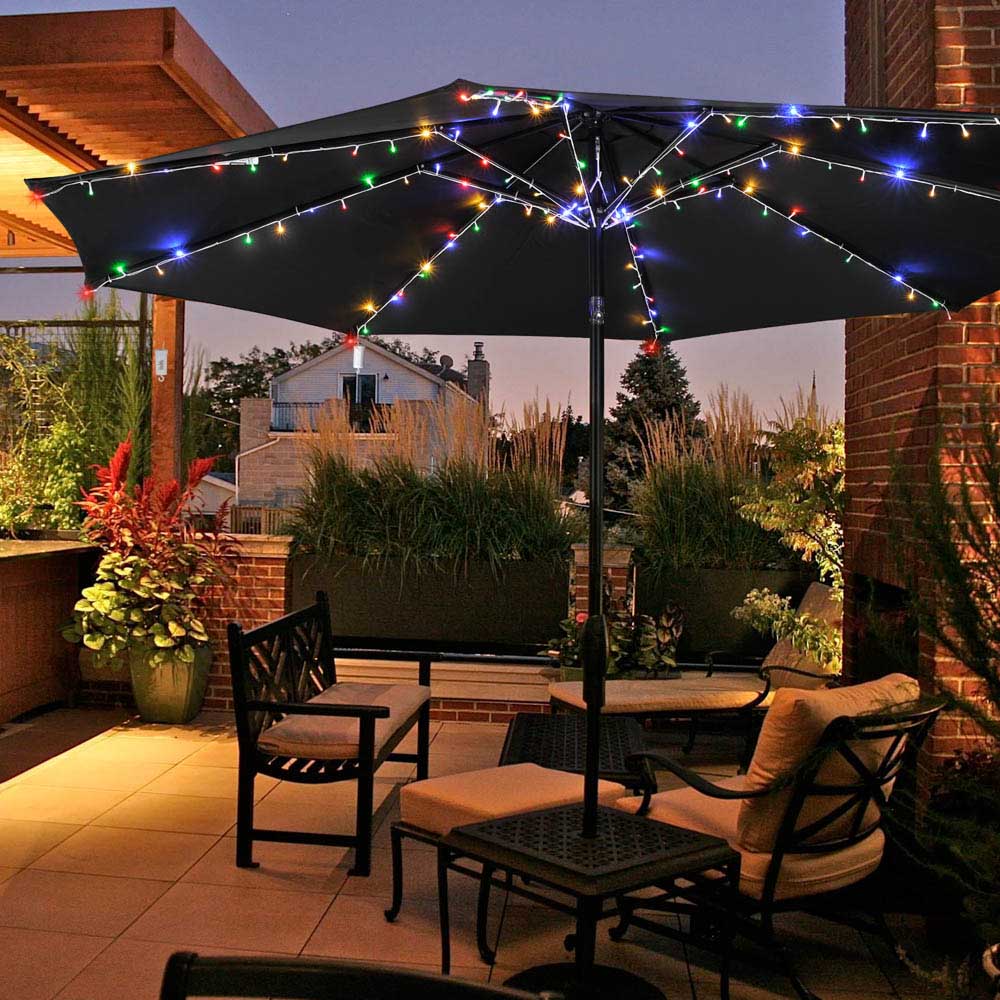 TheLAShop Patio Umbrella Lights Battery with Remote 9-10ft 8-Rib TheLAShop Patio Umbrella Lights Battery with Remote 9-10ft 8-Rib