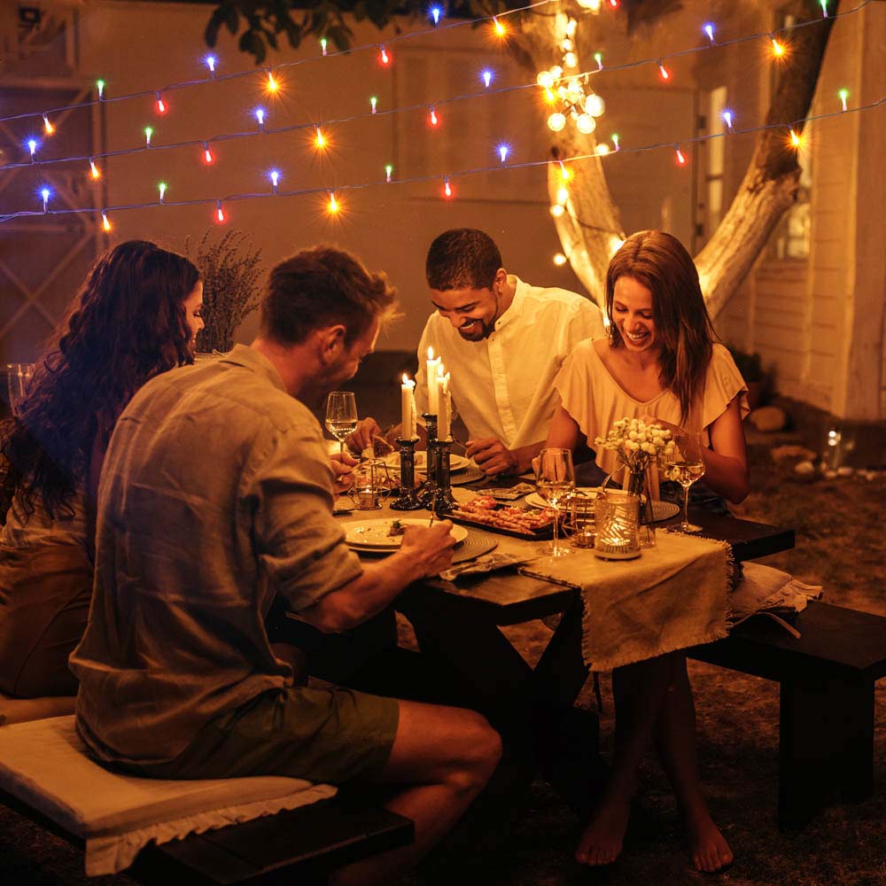 9 ft 8 rib patio umbrella string lights battery TheLAShop Patio Umbrella Lights Solar with Remote Sensor 9-10ft 8-Rib