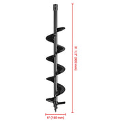 TheLAShop Earth Auger Bit 4 in. 6 in. 8 in. 10 in. 12 in. Size Optional, 6 in. Image