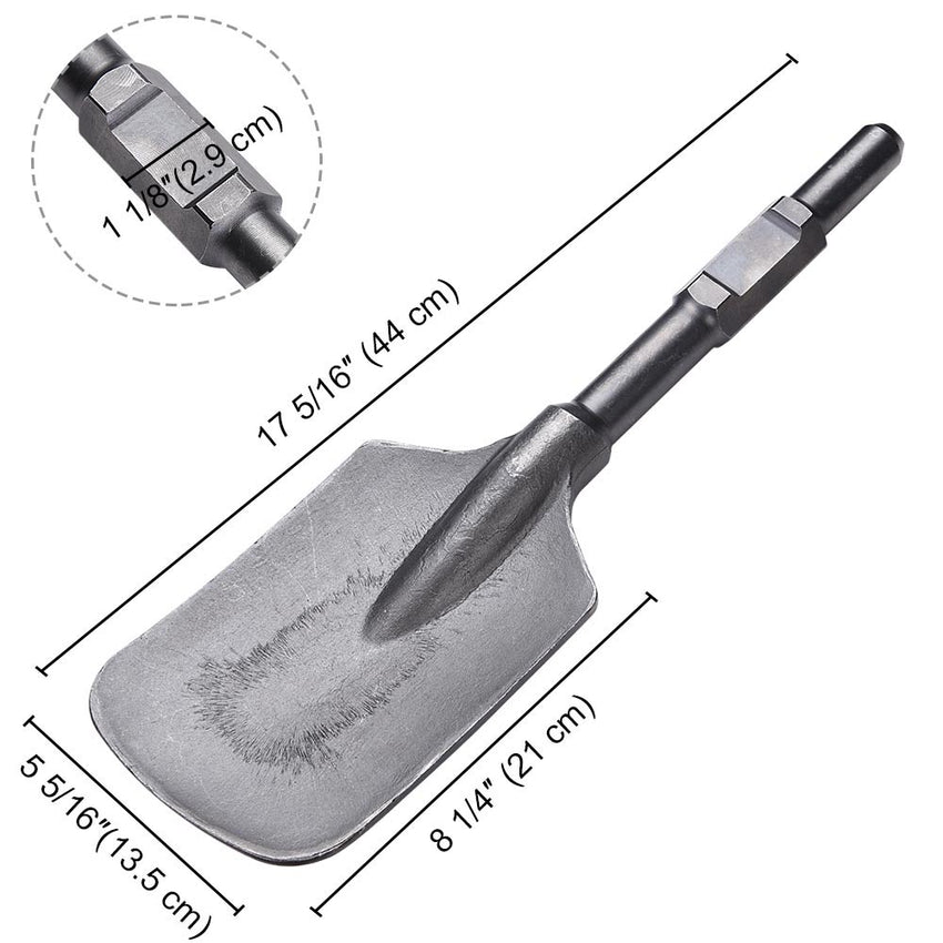 Clay Spade Jackhammer Steel Shovel Bit 11/8 in. Hex