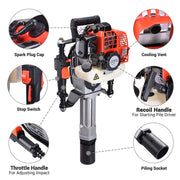 TheLAShop 52cc 1.7hp 2-stroke T-post EPA Gas Powered Petrol Pile Driver Kit Image