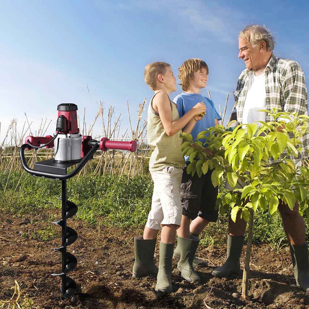 TheLAShop 1500W Electric Post Hole Digger with 6 in Earth