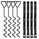 TheLAShop Ground Anchors with Tie Downs Trampoline Swing 13 in. Deep, Black Image