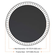 TheLAShop 12' Trampoline Mat Replacement Round 72 V-Rings Image