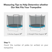 TheLAShop 15' Trampoline Enclosure Safety Net Replacement, 3 Arch/6 Poles