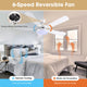 TheLAShop 52" Ceiling Fan with Lights White 5-Blade Remote Control