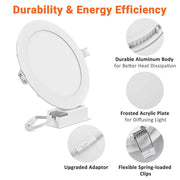 TheLAShop 18W SMD LED Downlight Ceiling Recessed Light Fixture White 12ct Image