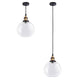 TheLAShop Clear Globe Glass Ball Pendant Light Ceiling Lamp 7 9/10 in Image