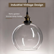 TheLAShop Clear Globe Glass Ball Pendant Light Ceiling Lamp 9 4/5" Image