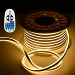 TheLAShop 100ft Waterproof Flexible LED Neon Light RF Remote Warm White