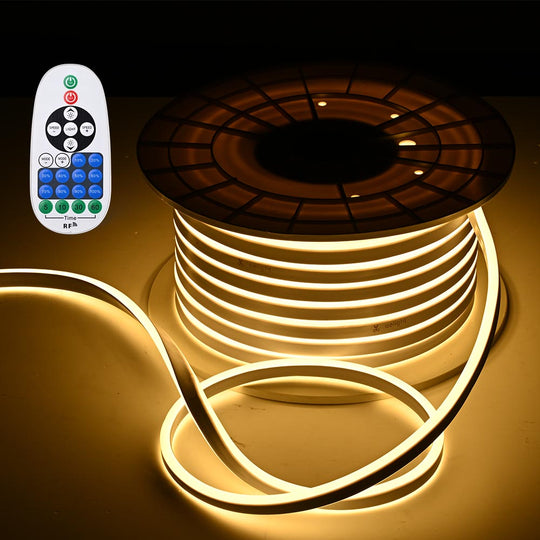 TheLAShop 120V IP65 Neon Rope Light RF Remote 2-Wire 2700K White