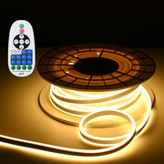 TheLAShop 50ft Waterproof Flexible LED Neon Light RF Remote Warm White