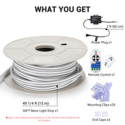 TheLAShop 50ft Waterproof Flexible LED Neon Light RF Remote Warm White Image