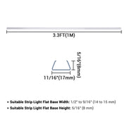 TheLAShop 3ft Clear Plastic U-Channels (9/16") Mounting 5ct/pk Image