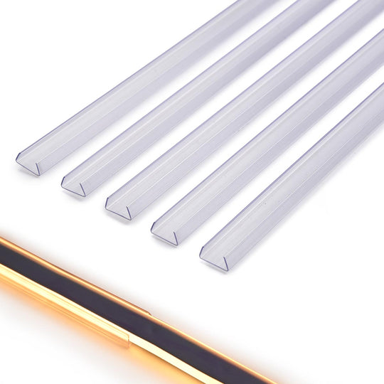 TheLAShop 3ft Clear Plastic U-Channels (9/16") Mounting 5ct. (2700K Neon)