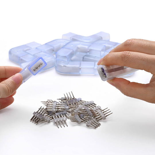 TheLAShop 4-Wire Splice Connector Set(10) for Neon Rope Light 18x8mm