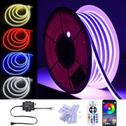 TheLAShop 120V IP65 Neon Rope Light App & RF Remote Color Changing 4-Wire RGBW Image