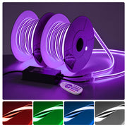 TheLAShop 120V IP65 Neon Rope Light App & RF Remote Color Changing 4-Wire RGBW, 300ft Kit Image