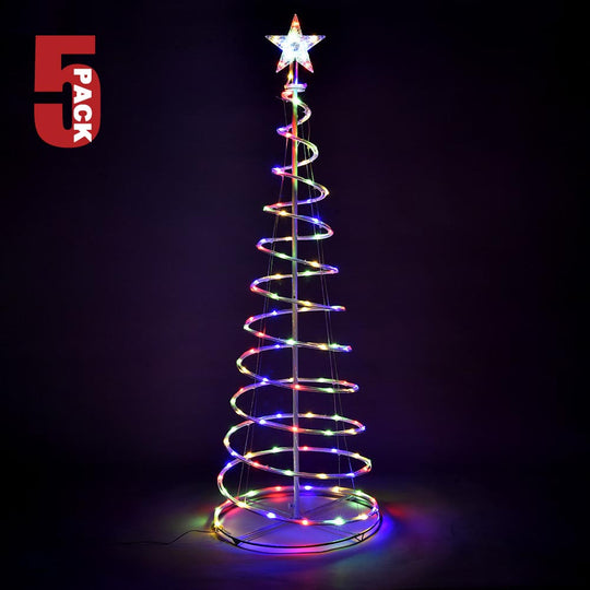 TheLAShop 5ft LED Lighted Spiral Christmas Tree Battery Operated