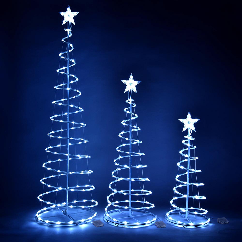 The Holiday Aisle®3 Packs LED RGB Spiral Christmas Tree with Remote Control