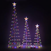 TheLAShop Set(3) Spiral Christmas Trees Battery Operated