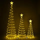 TheLAShop Set(3) Spiral Christmas Trees Battery Operated