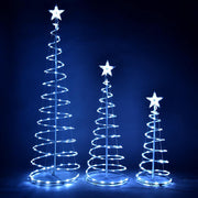 TheLAShop Set(3) LED Spiral Christmas Trees USB Powered