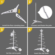 TheLAShop Small Pre-lit Spiral Christmas Tree 2ft Battery Operated Image