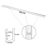 TheLAShop Aluminum Channel for LED Lights - 6x10mm Inner Groove, 39in 5ct. Image